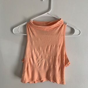 Light Orange Sleeveless Crop Top
